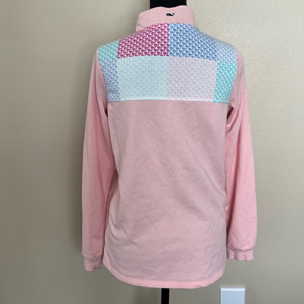 Vineyard Vines girls quarter zip pink whale pullover sweatshirt - Picture 4 of 8
